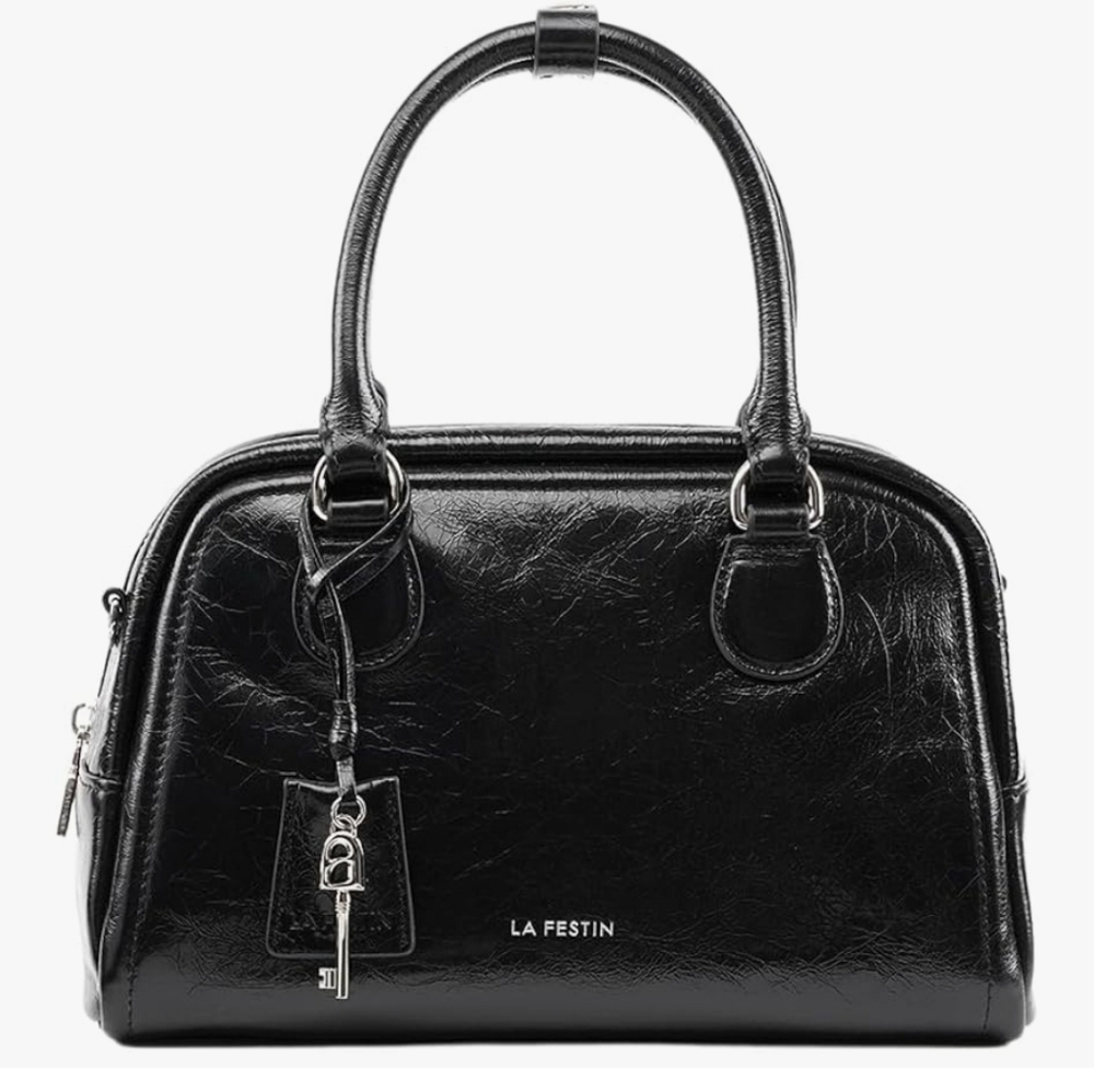NIB Genuine Leather Women's Black Shoulder Crossbody Handbag Purse Bag